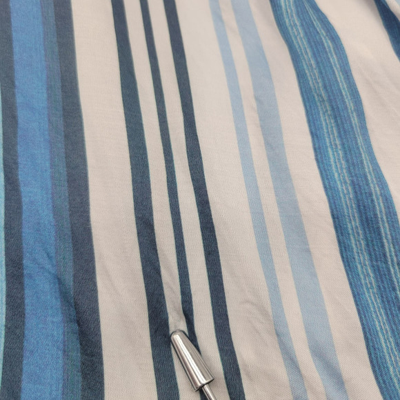 E3 by Etcetera Striped Low Cut V-Neck Soft Blouse Womens Sz 12 - Picture 7 of 11